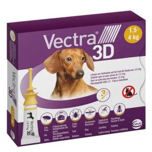 Vectra 3D XS Spot-on pour chiens 1,5 - 4 kg (3 pipettes) 3 pipettes