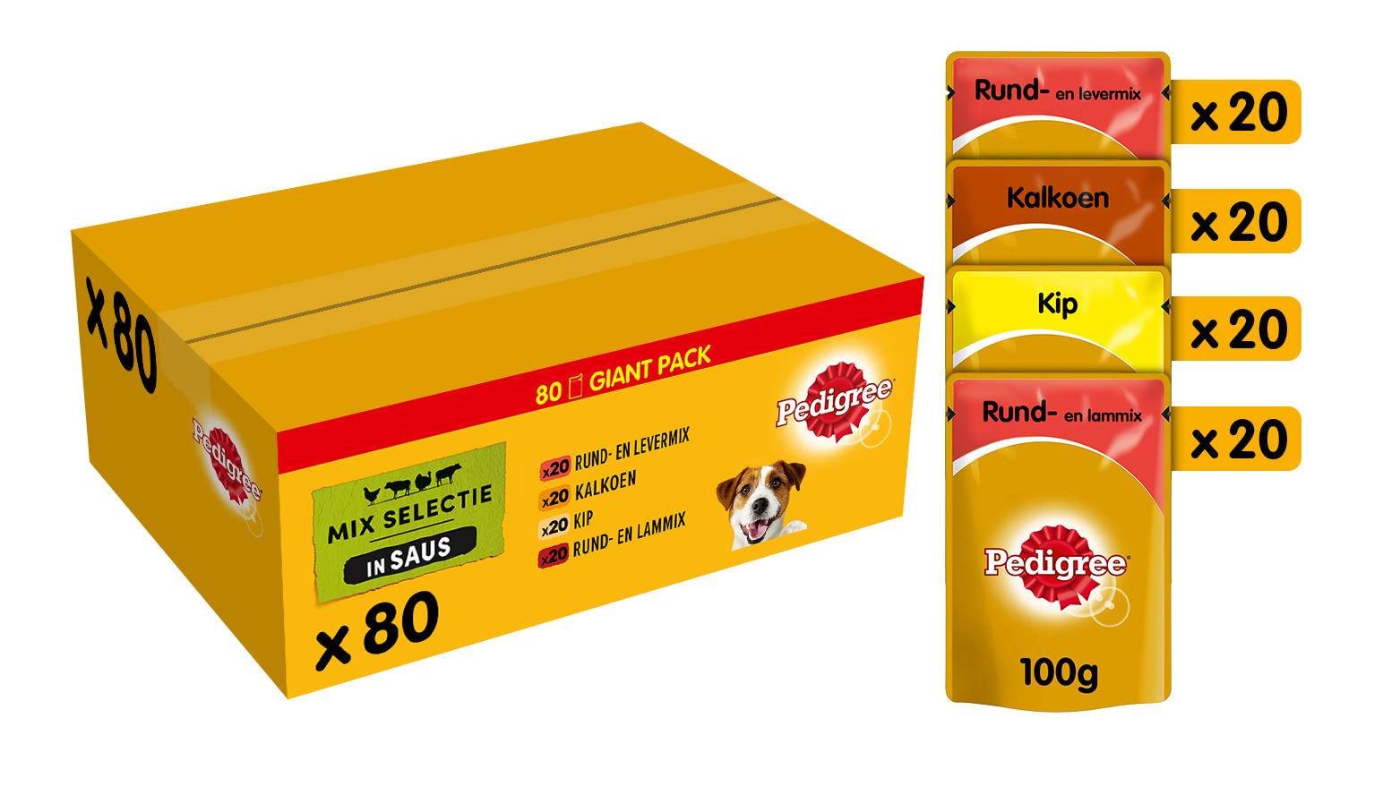 Pedigree Adult in saus multipack natvoer hond maaltijdzakjes (100 g)