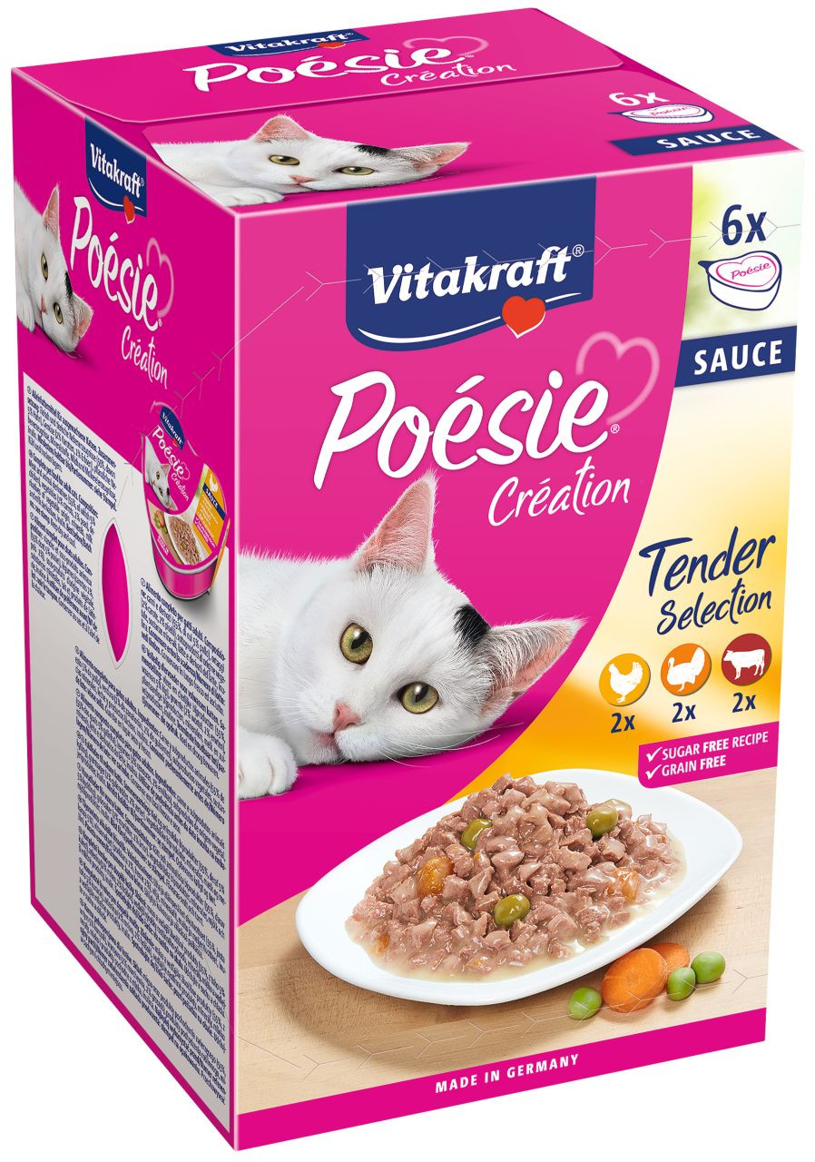 Vitakraft Poésie Création in saus natvoer kat multipack (6 x 85 g)