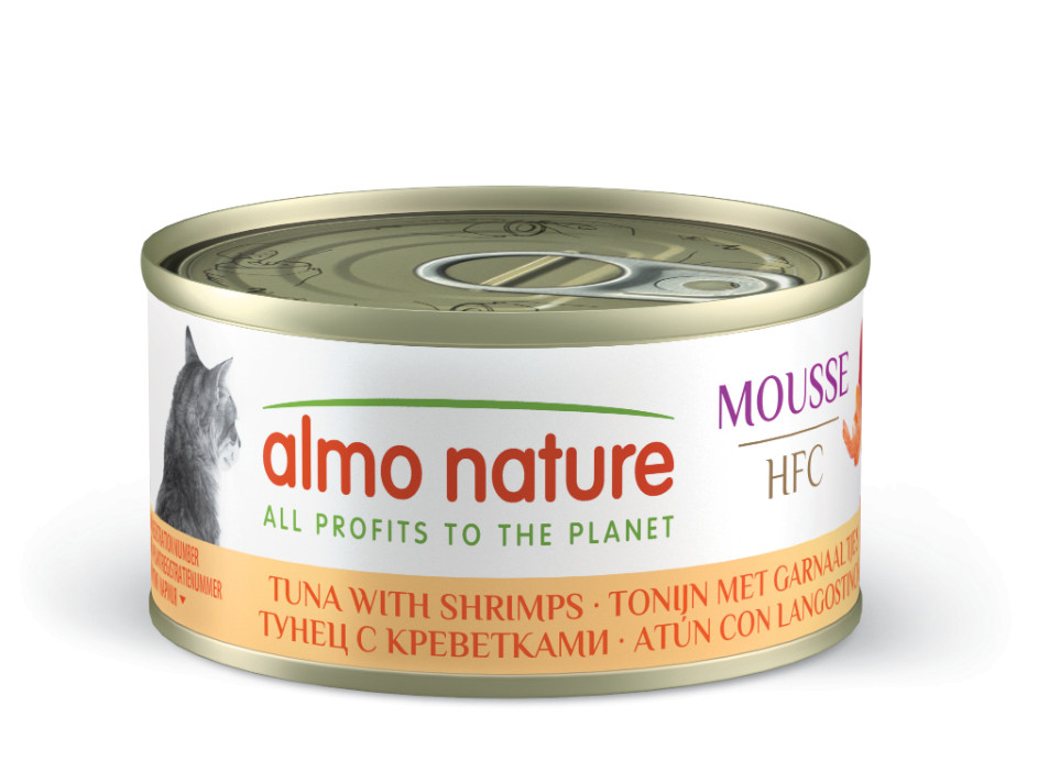 Almo Nature HFC Mousse tonijn met garnalen natvoer kat (70 g)