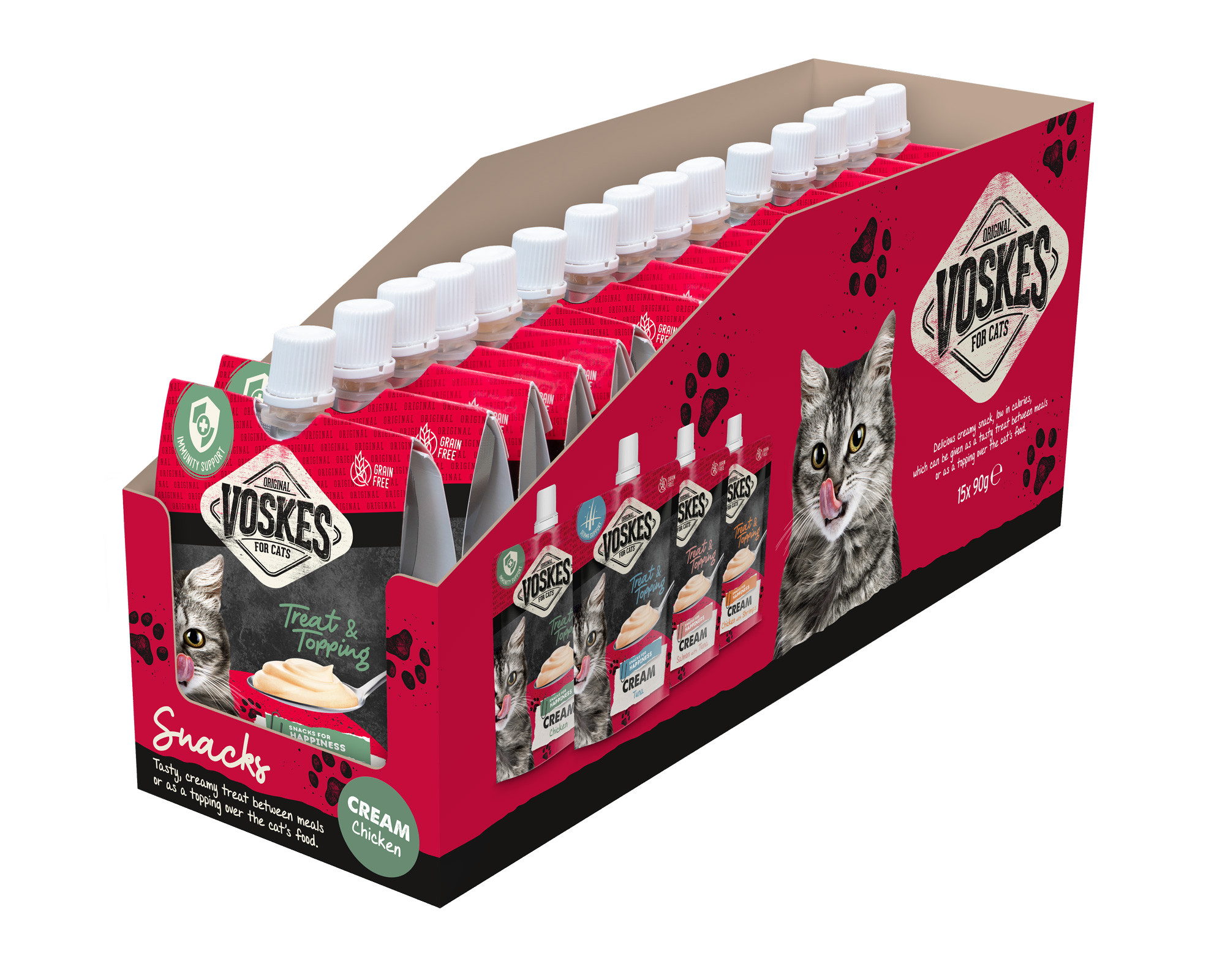 Voskes Cream kip kattensnack (90 g)