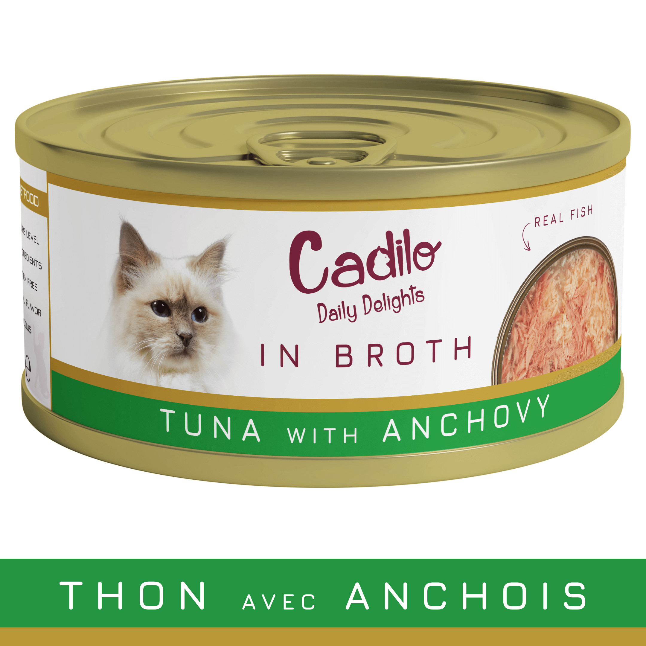 Cadilo tonijn met ansjovis in bouillon natvoer kat (70 g)