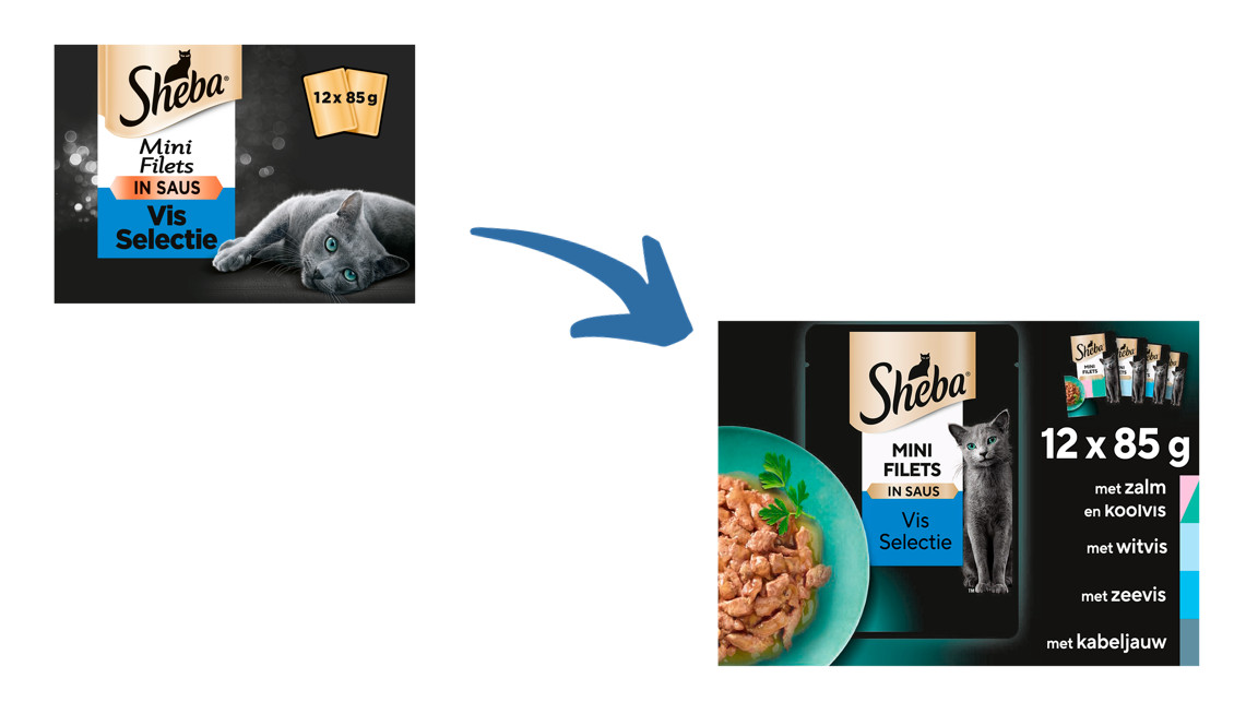 Sheba Mini Filets Sélection aux Poissons en sauce pâtée pour chat (sachets 85 g)