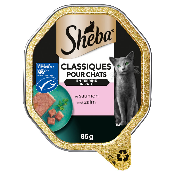 Sheba Classics au saumon pâtée pour chat (barquettes 85 g)