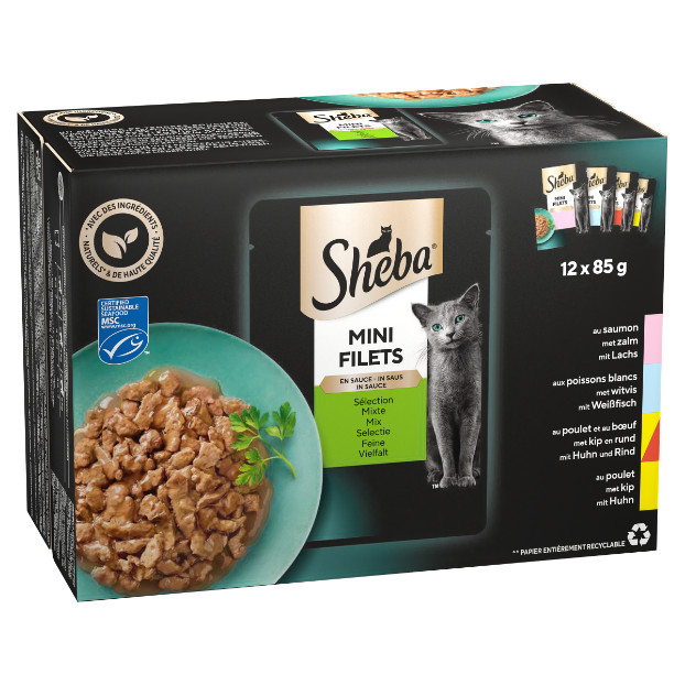 Sheba Mini Filets Sélection du Chef en sauce pâtée pour chat (sachets 85 g)