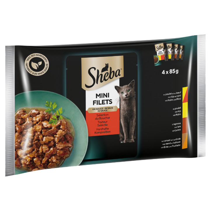 Sheba Mini Filets Sélection du Boucher en sauce pâtée pour chat (sachets 85 g)