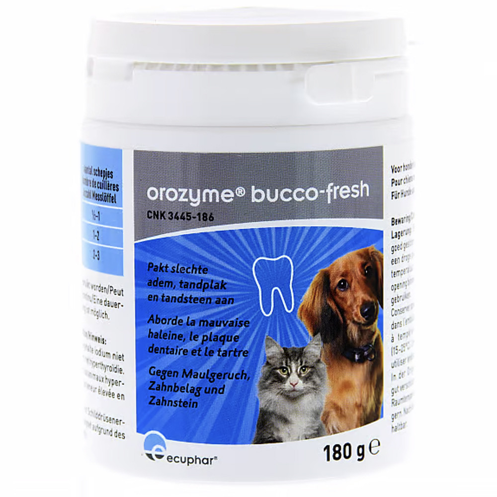 Orozyme Bucco-Fresh PlaqueOff voor hond en kat