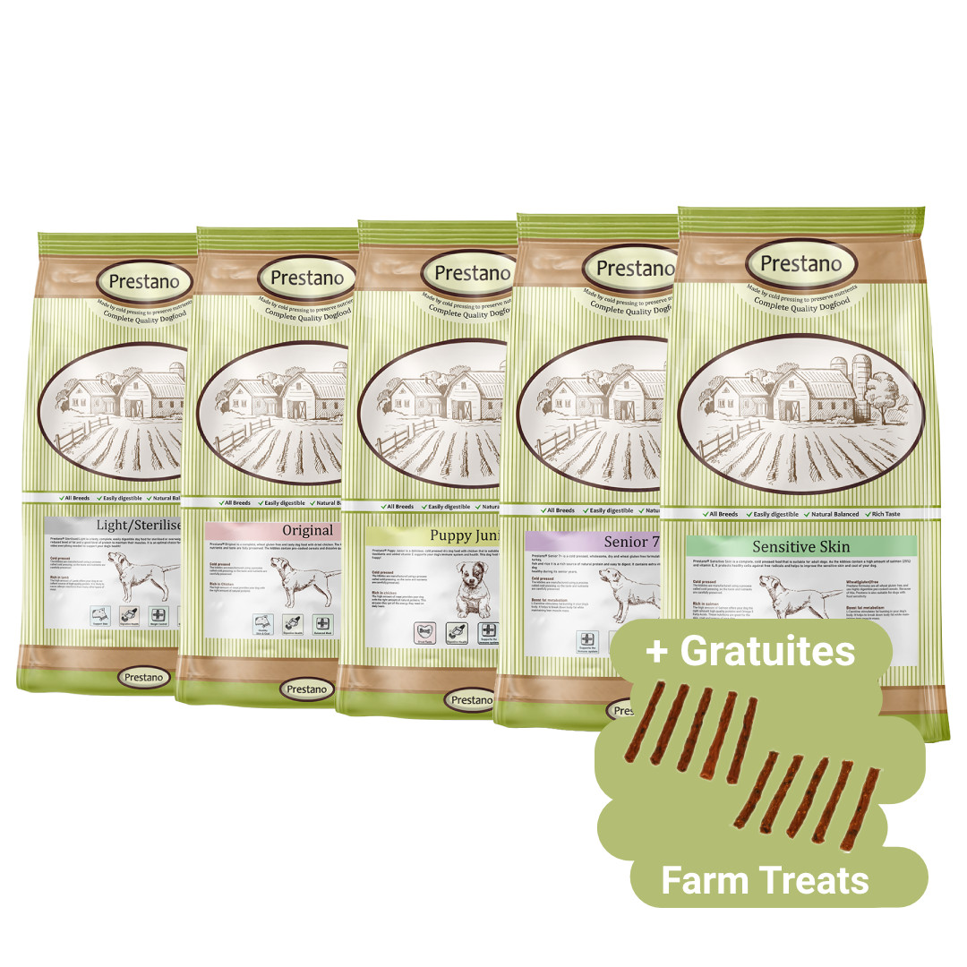 ACTIE: Prestano zak hondenvoer + GRATIS Farm Treats snacks