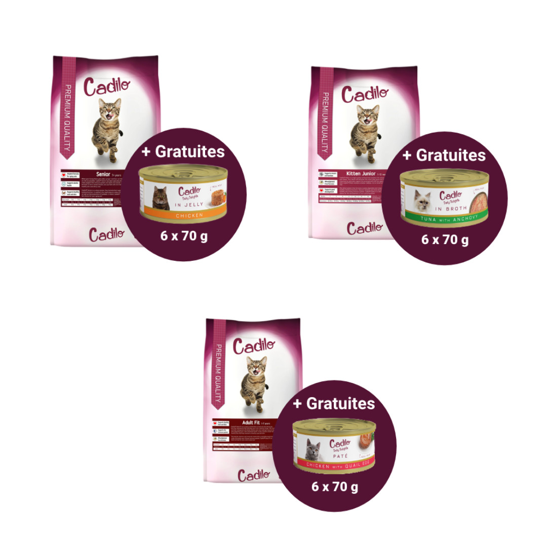 ACTIE: Cadilo zak kattenvoer + GRATIS Cadilo Delights natvoer