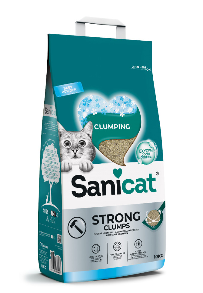 Sanicat Strong Clumps Baby Powder kattenbakvulling