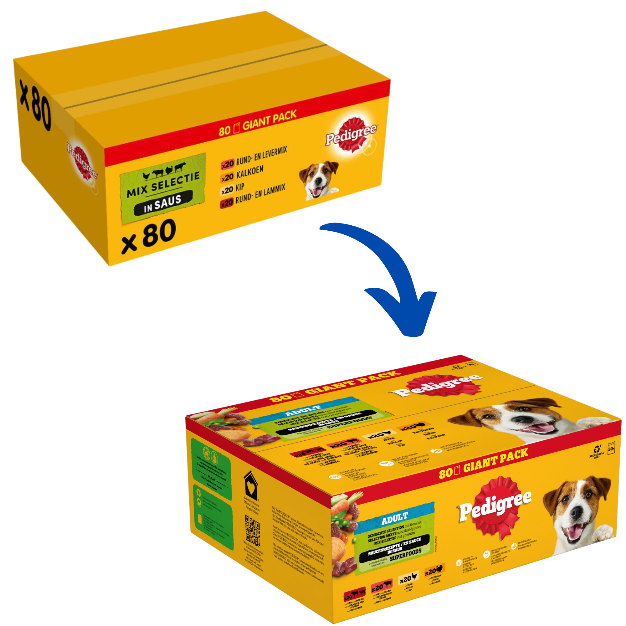 Pedigree Adult in saus multipack natvoer hond maaltijdzakjes (100 g)